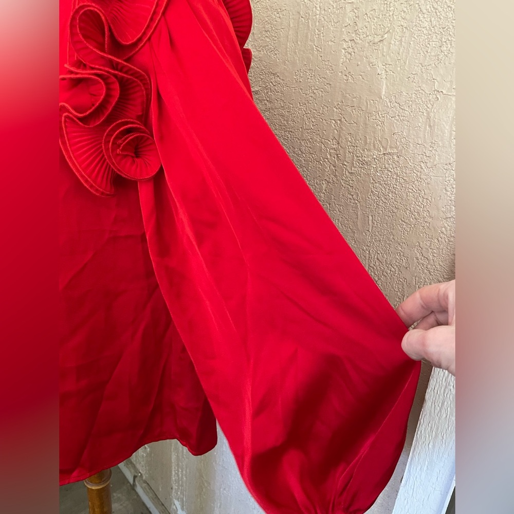 Red Satin Top - Picture 4 of 6